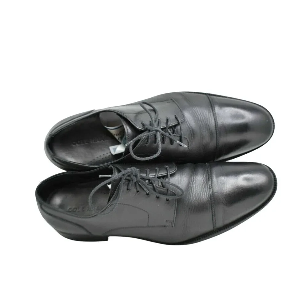 Cole Haan Men's Benton II Cap Toe Oxford Black Leather Lace Up Dress Shoe 11.5 M